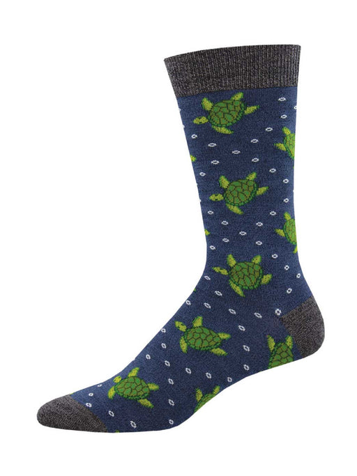 Turtle Tales Men's Large Bamboo Crew Socks | Light Years Jewelry