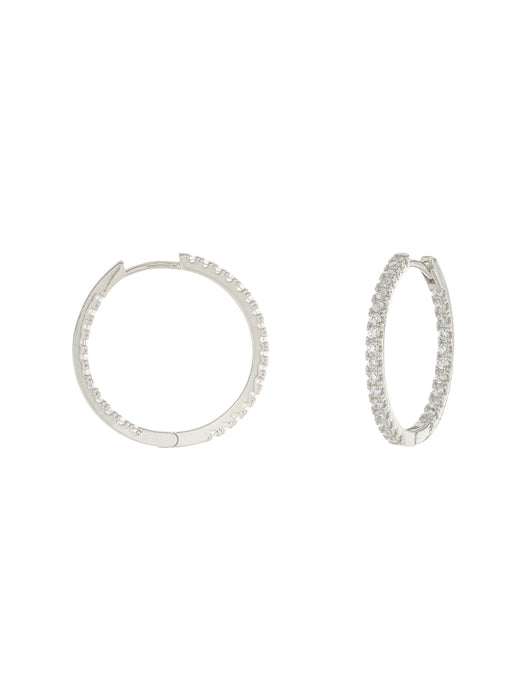 Inside Out CZ Huggie Hoops | Silver Plated Earrings | Light Years Jewelry