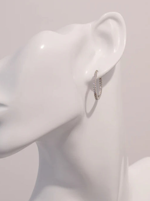 Inside Out CZ Huggie Hoops | Silver Plated Earrings | Light Years Jewelry