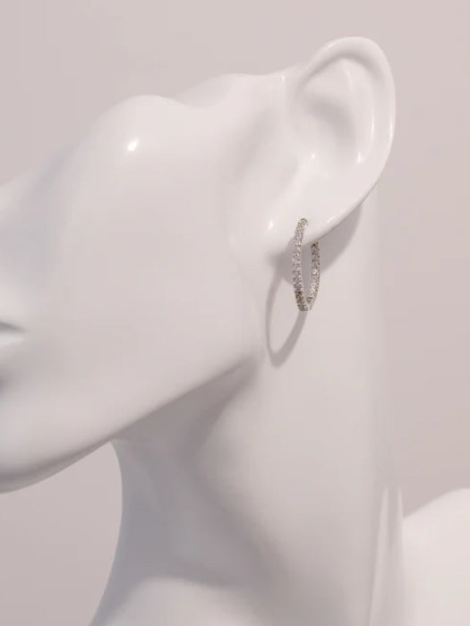 Inside Out CZ Huggie Hoops | Silver Plated Earrings | Light Years Jewelry