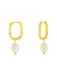 Pearl Drop Oval Huggie Hoops | Gold Plated Earrings | Light Years Jewelry