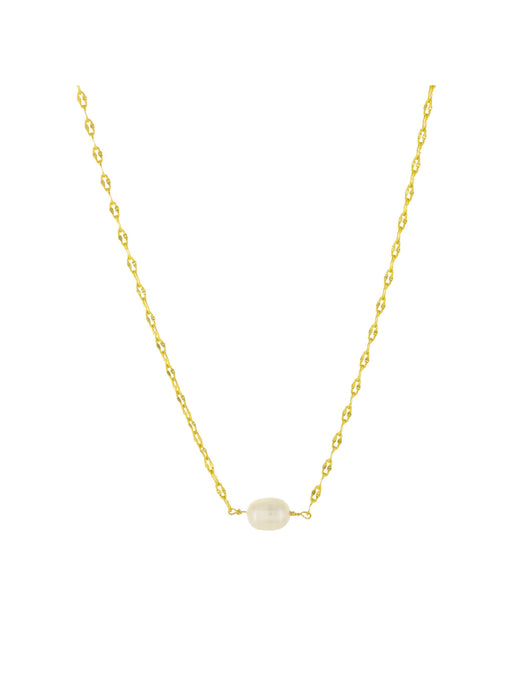 Centered Freshwater Pearl Necklace | Gold Plated | Light Years Jewelry