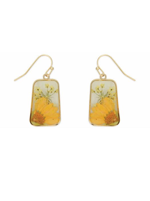 Summer Pressed Flower Dangles | Gold Fashion Earrings | Light Years