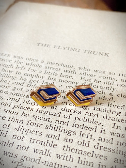 Book Stack Posts | Surgical Steel Gold Studs Earrings | Light Years
