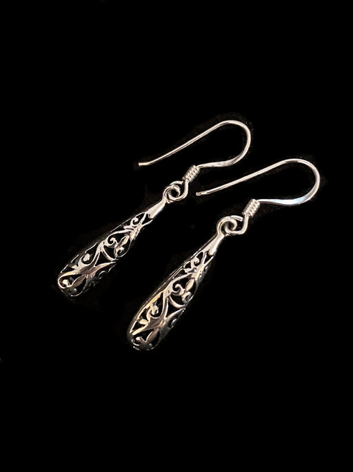Filigree Teardrop Dangles | Sterling Silver Earrings | Light Years Jewelry
