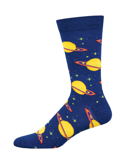 Starstruck By Saturn Large Bamboo Crew Socks | Light Years Jewelry