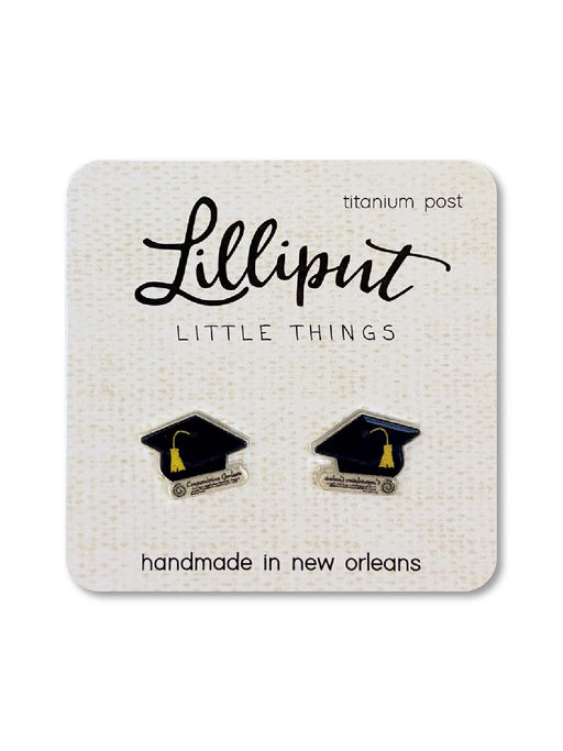Graduation Cap Posts by Lilliput Little Things | Titanium Stud Earrings | Light Years