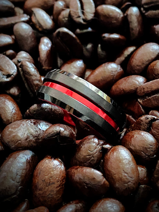 Black & Red Tungsten Band | Size 8 9 10 11 12 Mens Rings | Light Years