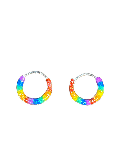 Rainbow Glitter Endless Hoops by Tomas | Sterling Silver Earrings | Light Years