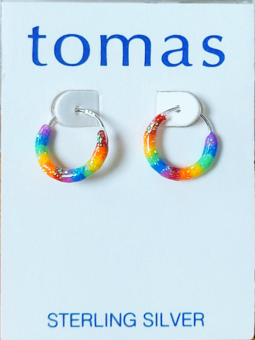 Rainbow Glitter Endless Hoops by Tomas | Sterling Silver Earrings | Light Years