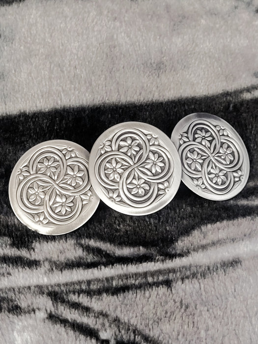 Flower Twirls Disc Barrette | Antique Brass Silver Hair Accessories France | Light Years