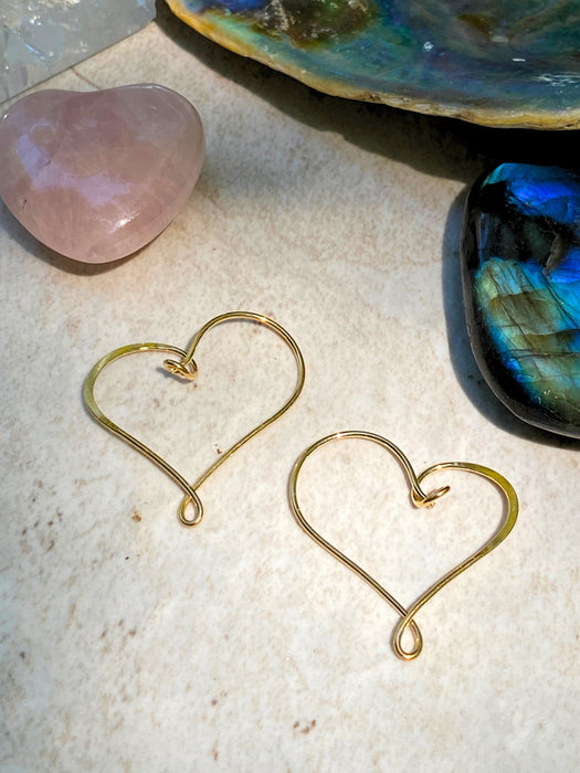 Handmade Heart Hoops