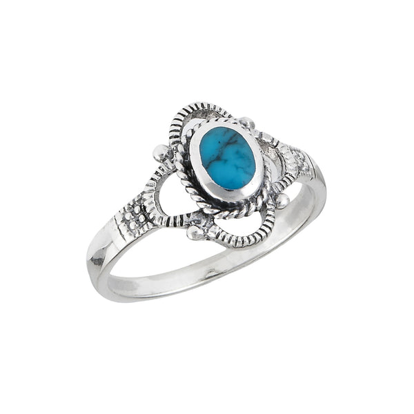 Turquoise Twist Ring | Sterling Silver Size 5 6 7 8 | Light Years Jewelry