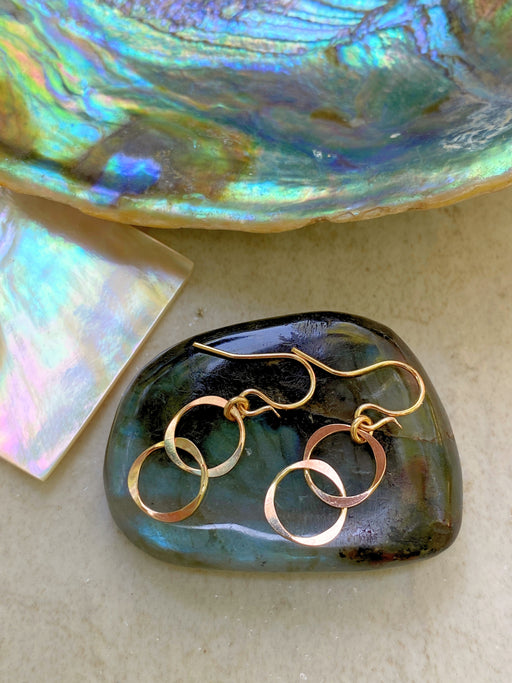 Hammered Circle Dangles | Sterling Silver Gold Filled Earrings | Light Years