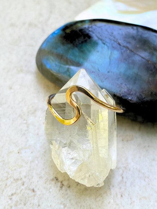 Solid S Wave Ring | 14k Gold Filled Band Size 4 5 6 7 8 9 10 | Light Years