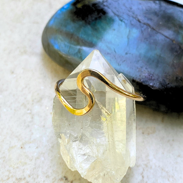 Solid S Wave Ring | 14k Gold Filled Band Size 4 5 6 7 8 9 10 | Light Years