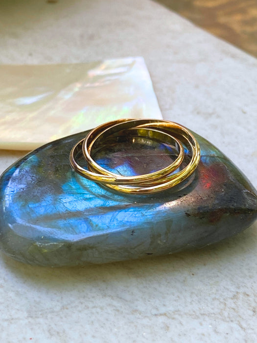 Triple Band Rolling Ring | 14kt Gold Filled Size 4 5 6 7 8 9 10 | Light Years