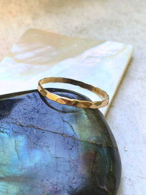 Gold Filled Hammered Band Ring | Size 3 4 5 6 7 8 9 10 11 | Light Years