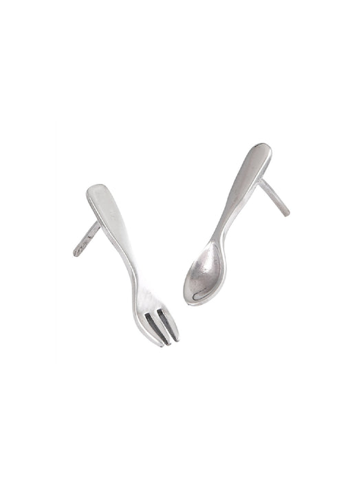 Spoon & Fork Posts | Sterling Silver Mismatch Stud Earrings | Light Years