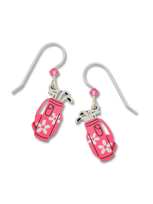 Pink Golf Bag Dangles by Sienna Sky | Sterling Silver Earrings | Light Years