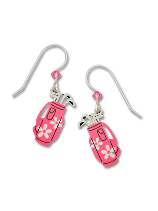 Pink Golf Bag Dangles by Sienna Sky | Sterling Silver Earrings | Light Years