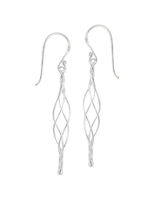 Light Twisted Cage Drop Earrings | Sterling Silver | Light Years Jewelry
