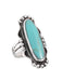 Long Turquoise Ring | Sterling Silver Size 6 7 8 9 10 | Light Years