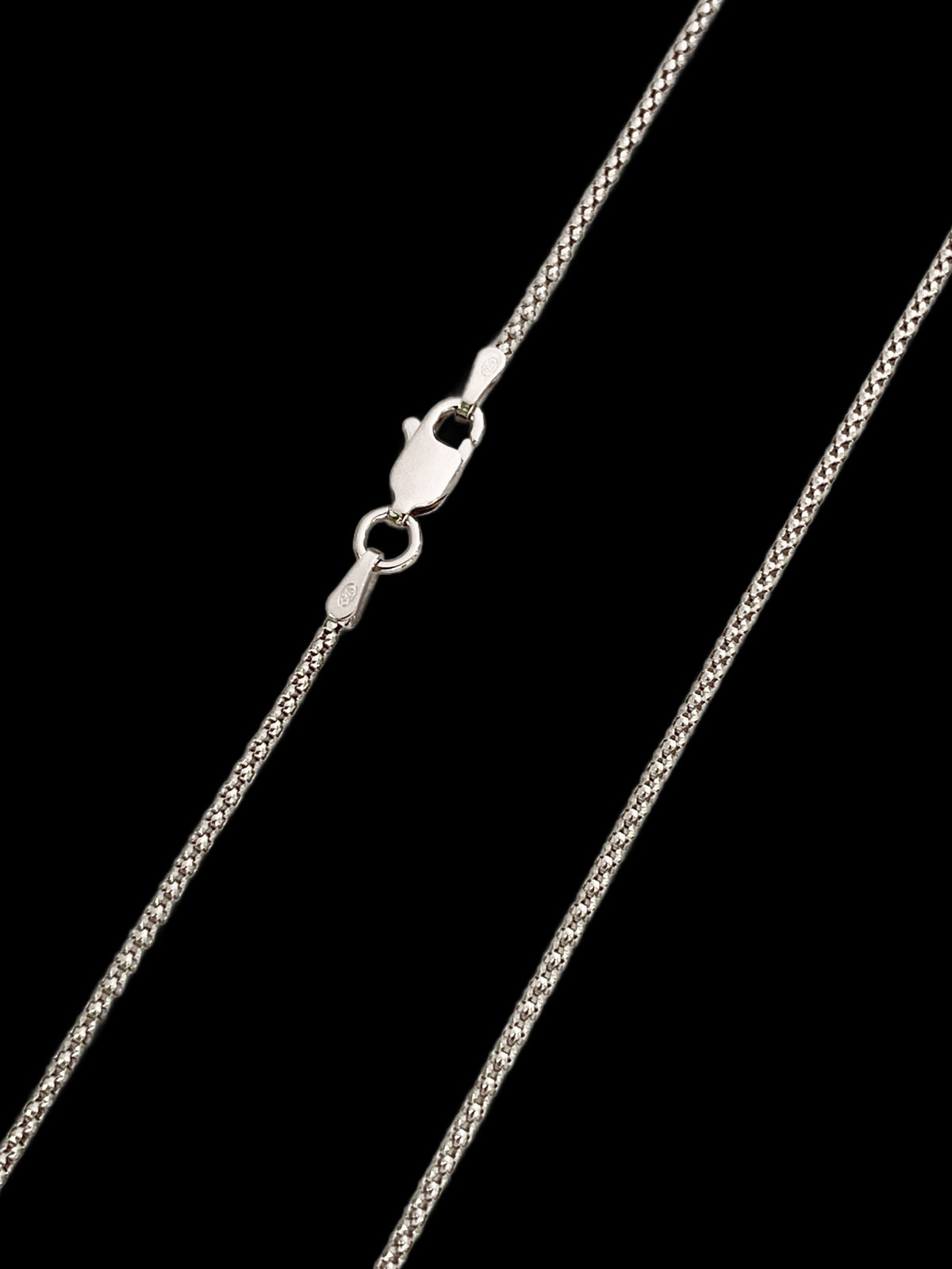 Rhodium Coreana Chain | Sterling Silver Necklace 16