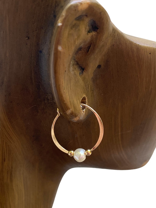 14kt Gold Filled Pearl Hoops | Handmade Earrings | Light Years Jewelry