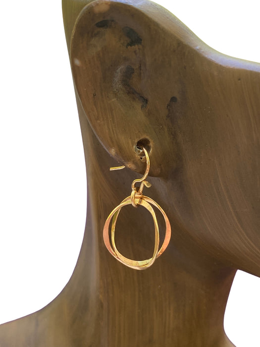 Double Circle Dangles Earrings | Sterling Silver Gold Filled | Light Years