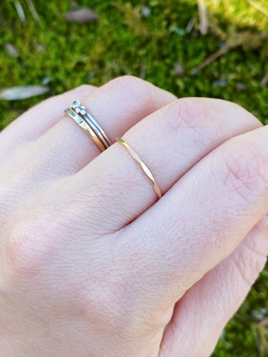 14kt Gold Filled Hammered Band | Ring Size 3 4 5 6 7 8 9 10 11 | Light Years