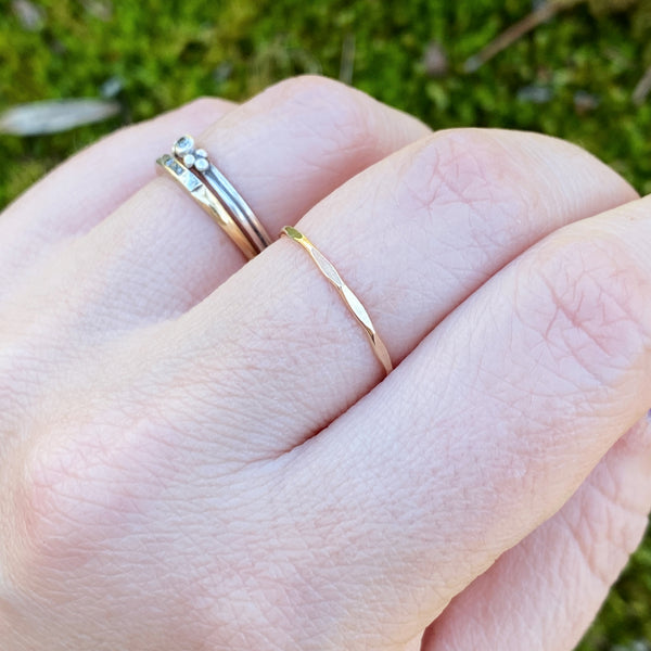 14kt Gold Filled Hammered Band | Ring Size 3 4 5 6 7 8 9 10 11 | Light Years