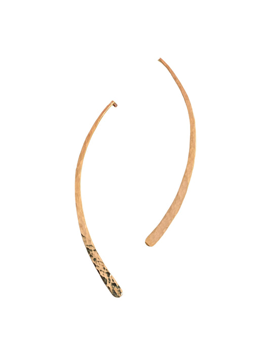 Hammered Curve Earrings | 14kt Gold Filled Threader | Light Years Jewelry