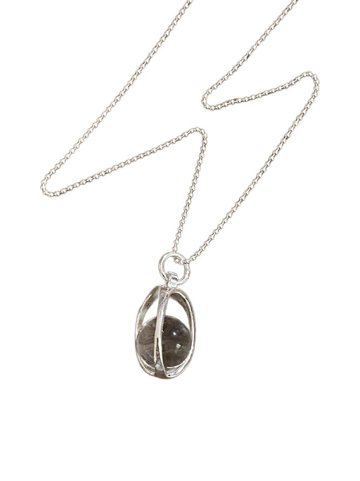 Caged Quartz Orb Necklace | Sterling Silver Pendant Chain | Light Years