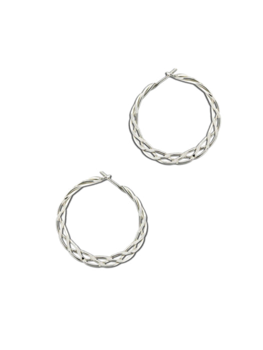 Dainty Weave Handmade Hoops | Sterling Silver Earrings | Light Years Jewelry