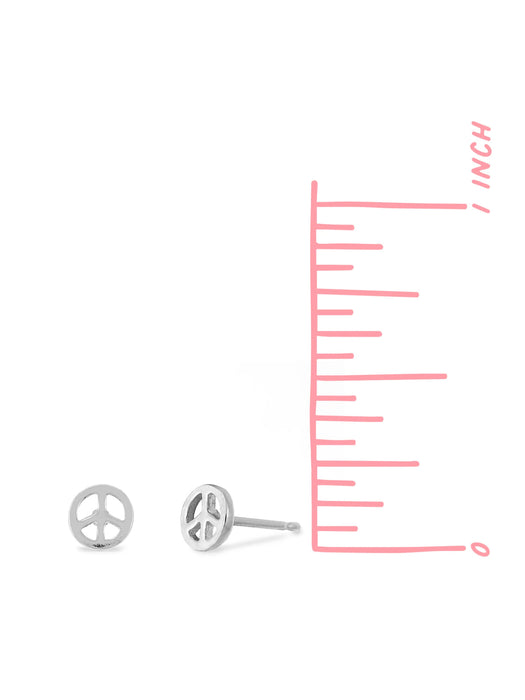 Peace Sign Symbol Posts | Sterling Silver Stud Earrings | Light Years