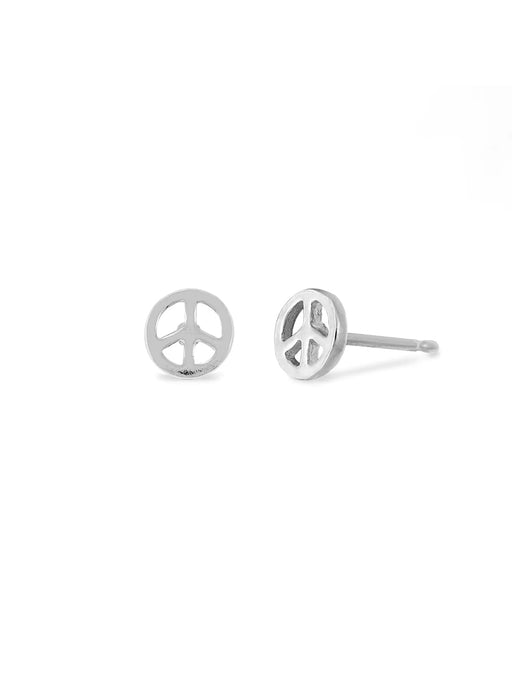 Peace Sign Symbol Posts | Sterling Silver Stud Earrings | Light Years