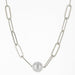 Paperclip Chain & Pearl Necklace | Silver Gold Plated | Light Years Jewelry