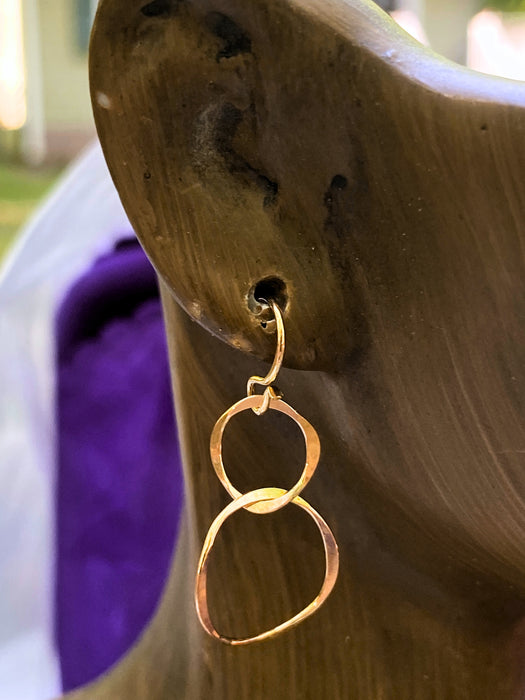 Double Circle Earrings | Gold Filled Sterling Silver Dangles | Light Years