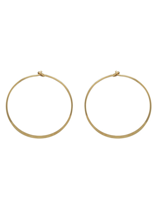 Gold Filled Handcrafted Flat Edge Hoop Earrings