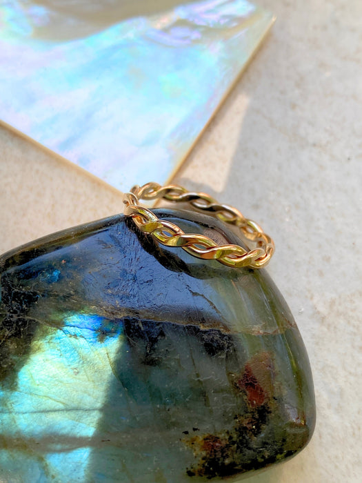 Thick Twisted Band | Gold Filled Ring Size 3 4 5 6 7 8 9 10 11 | Light Years