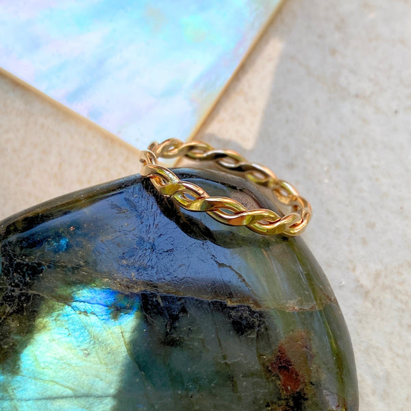 Thick Twisted Band | Gold Filled Ring Size 3 4 5 6 7 8 9 10 11 | Light Years