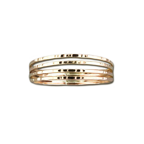 Four Hammered Bands Ring | 14kt Gold Filled Jewelry | Light Years