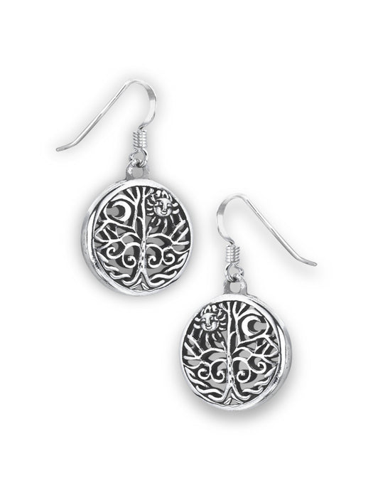 Celtic Tree Moon & Sun Dangles | Sterling Silver Earrings | Light Years Jewelry