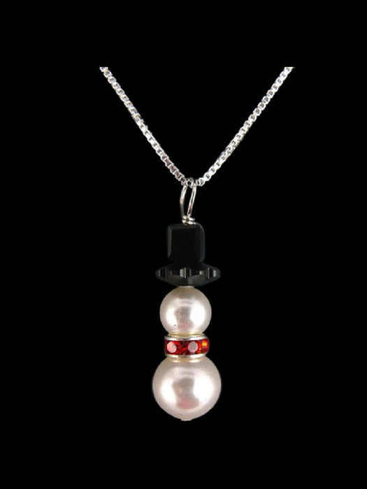 Beaded Snowman Necklace | Sterling Silver Pendant Chain | Light Years