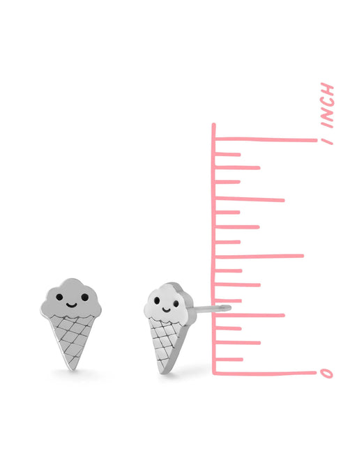 Ice Cream Cone Posts by boma | Sterling Silver Studs Earrings | Light Years