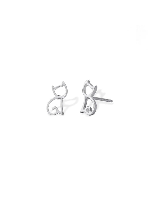 Cat Outline Posts by boma | Sterling Silver Studs Earrings | Light Years