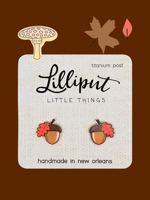 Acorn & Leaf Posts by Lilliput Little Things | USA Studs | Light Years