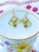 Sunny Garden Butterfly & Flower Dangles | Gold Earrings | Light Years