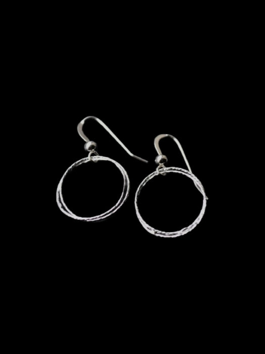 Diamond Cut Circle Dangles | Sterling Silver Gold Filled Earrings | Light Years